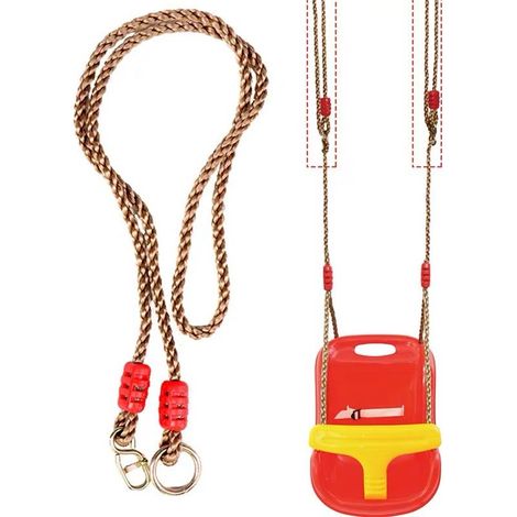 Verstellbares Nylon-Schaukelseil, Baumseil-Karabiner für Kinder, geeignet für Schaukeln, Hängematten, Hängesitze, Camping (1/5)