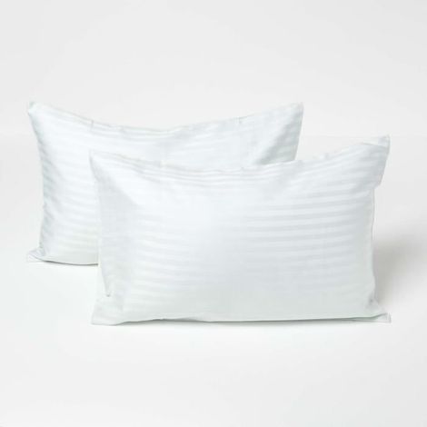 Taies d'oreiller - Coton égyptien - Lot de 2 - 40 x 60 cm - Hypoallergénique - Bleu (1/4)