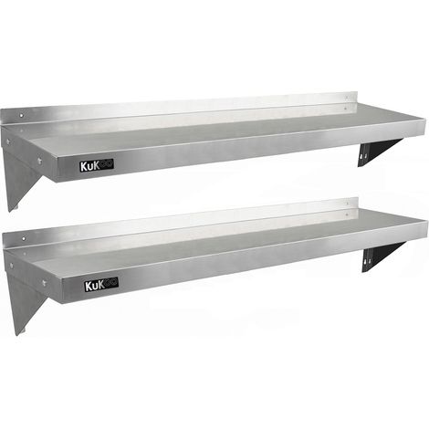 2 x Wandregal Küchenregal Edelstahlregal Stahlregal Stahlmöbel Regal 1400mm (1/5)
