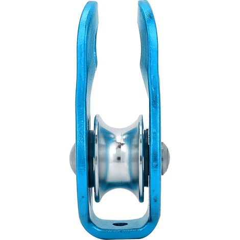 Poulie à rouleau en alliage d'aluminium 26KN pour corde de 12mm - Bloc à rotation unique robuste (bleu) (1/5)