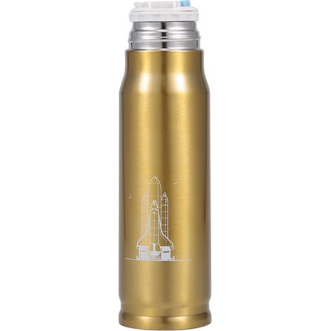 Botella de agua isotérmica de acero inoxidable de 500 ml, de forma cónica, ideal para viajar y que mantiene las bebidas calientes. (1/5)