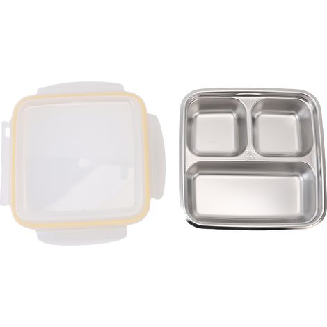Lunchbox Portapranzo in Acciaio Inox 304, 1200ml con Divisori e Chiusura Ermetica – Design Elegante e Resistente – Ideale per Ufficio e Outdoor (1/4)