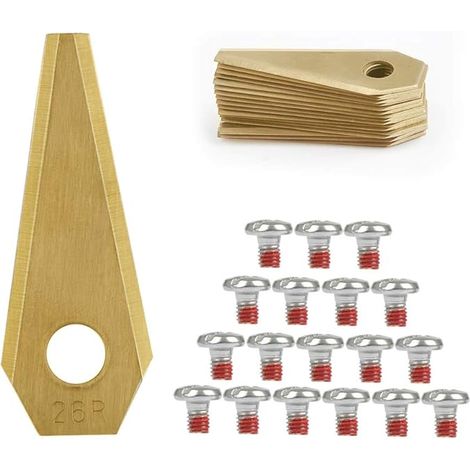 18Pcs Lames de Rechange pour Bosch Titane Accessoires pour Tondeuses Robot+ 18Pcs Vis, Lame de Rechange pour Robot Tondeuse Lame Compatible avec Bosch Tondeuse (1/5)