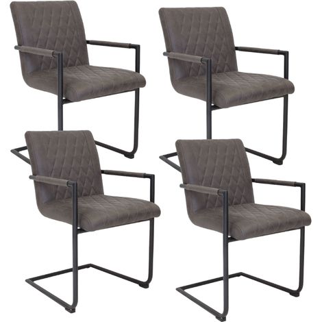 Set mit 4 Dean-Esszimmerstühlen Industriell Anthrazit – (1/5)