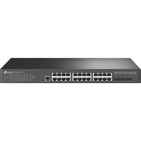 TP-Link JetStream TL-SG3428X-UPS switch Gestionado L2+/L3 Gigabit Ethernet (10/100/1000) 1U Negro