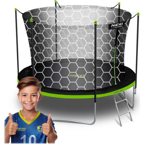 Trampolino da giardino neo sport da 183 cm con rete interna e scaletta