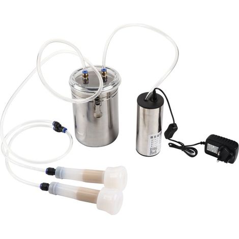 Kit de traite de vache de mouton de chèvre 2L Machine à traire électrique portable prise britannique (pour vache). (1/5)