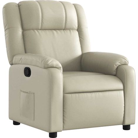 Maison Exclusive - Sillón reclinable de cuero sintético crema (1/5)