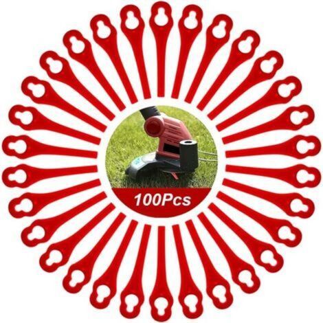 Accessoire pour coupe-bordure-100pcs Lames en Plastique de Rechange pour Coupe Bordure Lame de Tondeuse à Gazon Lames pour Débroussailleuse sans Fil Lames de Coupe de Remplacement pour Jardin Pelouse (1/3)