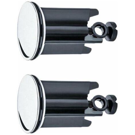 Bouchons de lavabo universels pour lavabos Ø 40 mm, lot de 2, bouchons de vidange chromés, en laiton, avec joint en caoutchouc, bouchon réglable en hauteur, vidage de baignoire en inox, BR-Vie (1/5)