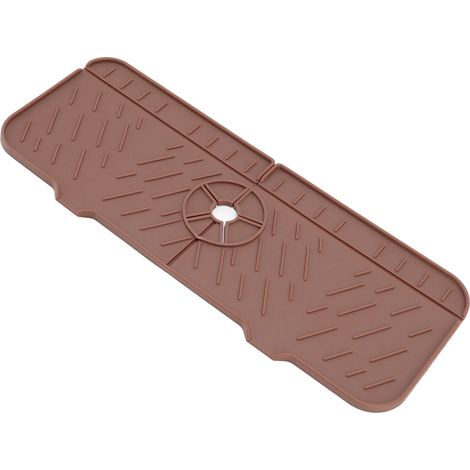 Saugfähige Abtropfmatte aus waschbarem und wiederverwendbarem Silikon für Spüle und Arbeitsplatte, ideal für Küche, Bad und Wohnmobile (braun). (1/5)