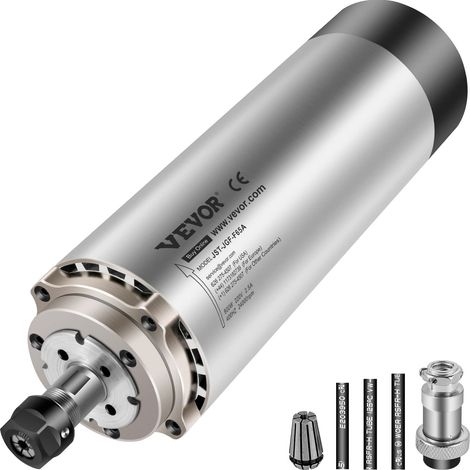 Kit Moteur de Broche CNC Refroidissement par Air 0,8kW Vitesse 24000 tr/min Pince de Serrage ER11 Dissipation de Chaleur Battement 0,005mm pour Machine à Graver Bois Pierre Métal (1/5)