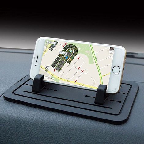 Silikon-Autohalterung mit Antirutschmatte, Armaturenbrettbefestigung, GPS/GSM-kompatibel, universell: iPhone 14/13/12/11, Samsung Galaxy A/S21 FE, Huawei Nova (1/5)