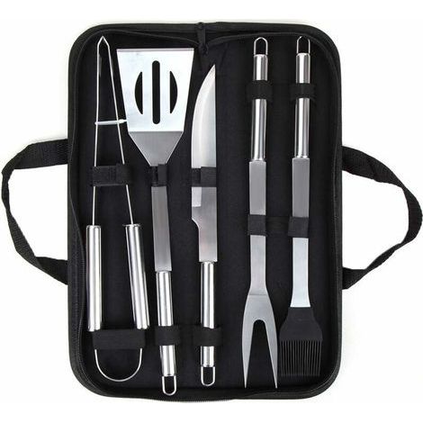 Ensemble Ustensiles de Barbecue Mallette en Aluminium, Accessoire de Barbecue Professionnel,Parfaite Set de Couverts Barbecue Libre pour Les Hommes Papa Cadeau d'anniversaire(5 pièces) (1/4)