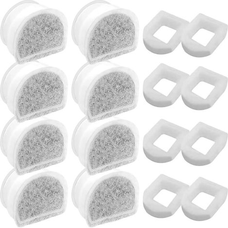 Lot de 16 Carbone et éponges de rechange pour fontaine automatique pour animaux domestiques efficace pour chats et chiens
