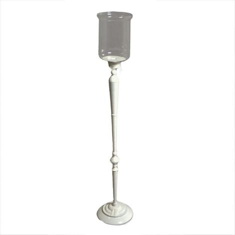 Portacandele ferro bianco cm21x21h115 (1/2)