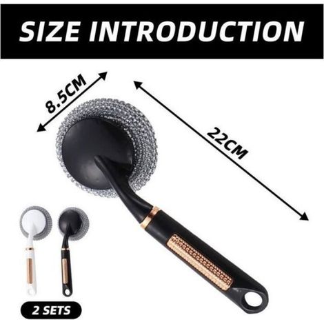 2 Brosse Vaisselle avec Manche – Nettoyage Puissant & Écologique (1/4)