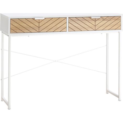 Table console AMANDA blanc et chêne clair (1/5)