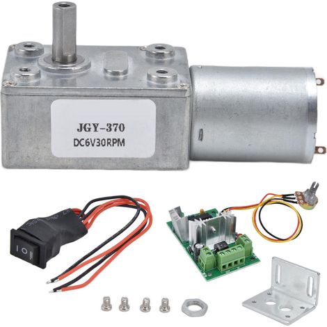Moteur électrique miniature à réduction de vitesse par turbocompresseur à vis sans fin 6 V avec régulateur JGY3706V30RPM (1/5)