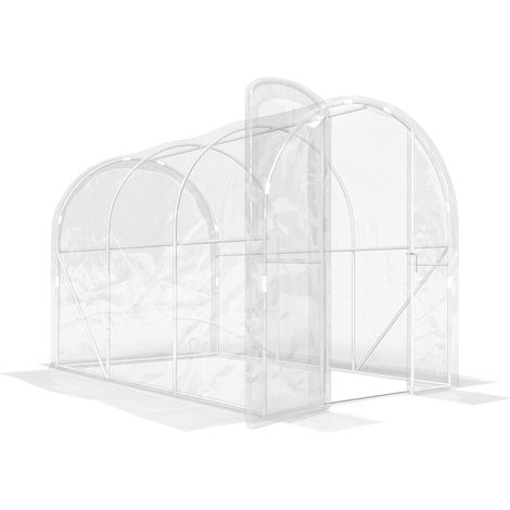Tunnel de jardin 3x2x2 m 6 m², serre avec porte battante et bâche PE 150 g/m² pour légumes, plantes et fleurs. (1/5)
