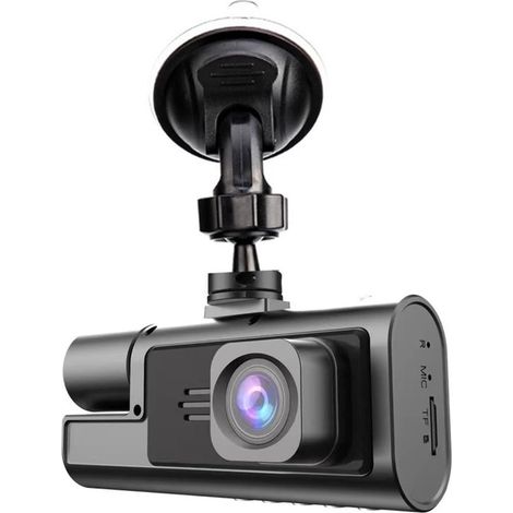 Caméra embarquée - Caméra de surveillance pour voiture - Double objectif 1080p - Enregistreur vidéo HD, grand angle de vue - Enregistrement en boucle continu - Pour la sécurité au volant, le stationne