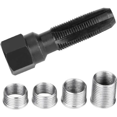 Kit de Réparation de Filetage de Bougie d'allumage m14x1.25, Réparation Filetage m14 avec 4 Accessoires Taraud,Réparation Filetage Bougies de Préchauffage (1/5)