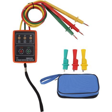 Compteur de séquence triphasé 60V-600V, testeur de rotation AC à haute efficacité avec détecteur d'indicateur LED (1/5)