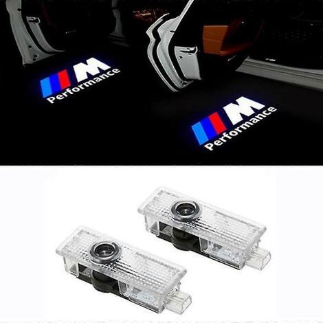 Lot de 2 projecteurs LED pour éclairage de porte BMW – DC12V-24V – Température de couleur 6500K – Installation sans modifications (1/5)