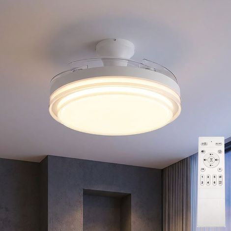 Deckenventilator Deckenlampe dimmbar Fernbedienung Rechts-/Linkslauf CCT Timer, Metall, 1x LED 40W 1550Lm 2700-6500K, D 106,6cm