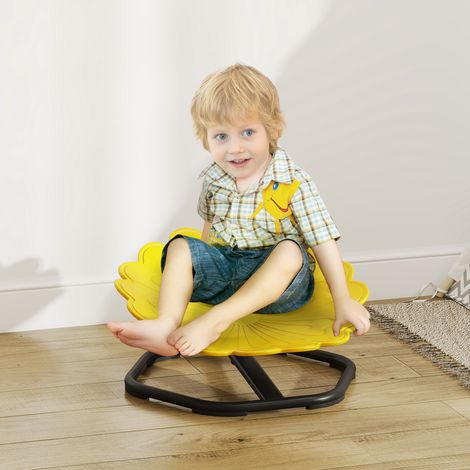 Chaise tournante sensorielle pour enfants, siège pivotant pour développer l'équilibre et la coordination, jaune (1/5)