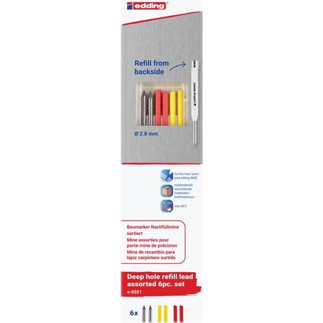 Edding Sortiert 6er-Blister 4-8881-6-2999 Punta di ricambio Blu, Giallo, Rosso 1 KIT (1/5)