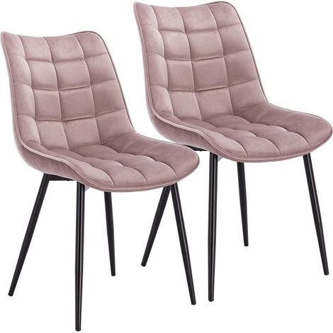 Sedie da cucina 2 pezzi in velluto rosa 190000393