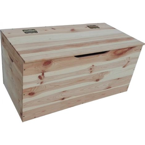 CASSAPANCA BAULE LEGNO PINO NATURALE GREZZO 100x40xh40cm