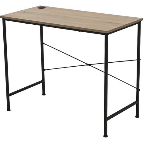 Mesa estudio modelo Deck acabado en Oak / Negro, 72cm(alto) 90cm(ancho) 45cm(fondo) (1/5)
