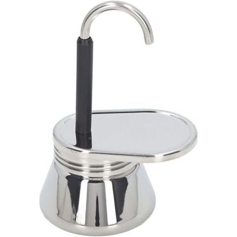 Petit moka en acier inoxydable (grade alimentaire) à un bec, durable et léger – idéal pour préparer du café italien chez soi ou en camping, compatible avec les plaques de cuisson. (1/4)