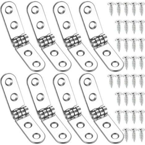 8 Pcs Charnières Pliantes à 180 Degrés, Charnières Rabattables, Charnière de Porte Autonome pour Machine à Coudre, Table Pliante, Meubles de Cuisines (1/4)