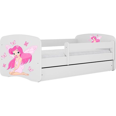 Bett 80x160 inkl. Bettkasten und Schublade Kocot Kids Babydream Die Schmetterlingsfee - Weiß (1/5)