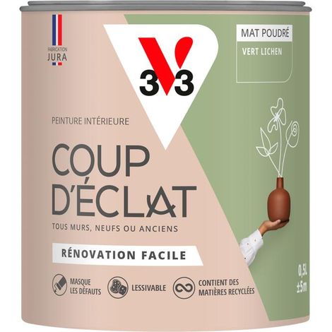 Peinture murale intérieure Coup d'Éclat® V33 Vert lichen Mat Poudré 0,5L