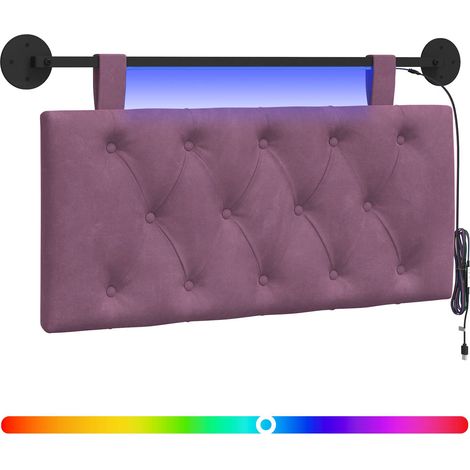 Maison Exclusive - Hängendes Kopfteil Mit LED Licht Lila Samt