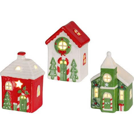 Lumineo - Casette natalizie luminose LED multicolore 7,4x6x12 cm