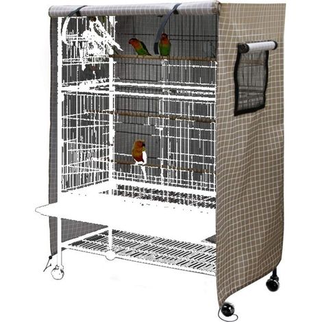 Housse Cage Oiseaux,Housse De Protection De La Cage à Perroquet,avec 2 Fenêtres en Maille Et Cordon De Serrage,Plaid 210D Oxford 97 60 130cm