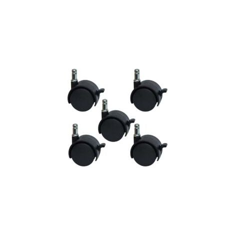 Ersatzrollen für Bürostühle oder Hocker, 5,1 cm – mit Bremse (5er-Pack) – Crezuo (1/4)