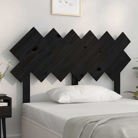 vidaXL Cabecero de cama madera maciza de pino negro 122,5x3x80,5 cm (1/4)