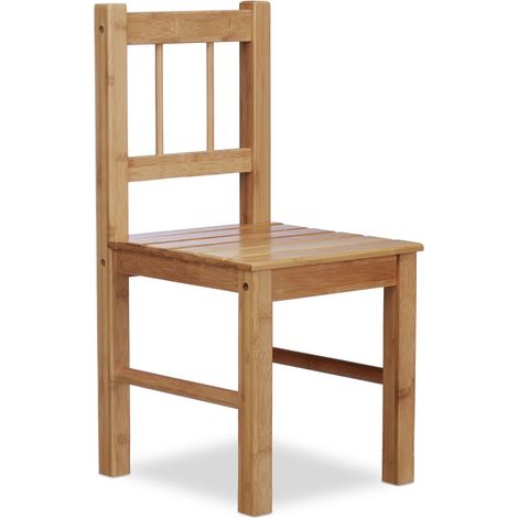 Sedia per bambini decorazione naturale 30 x 30 x 60 cm uso interno esterno look decorativo in bambù naturale 130003328
