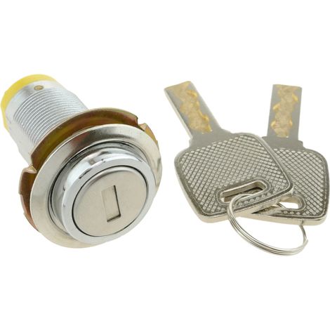 Serrure à came batteuse M18 avec clé plate – Corps en métal pour armoires et boîtes aux lettres – Longueur quilleur 37mm – Verrouillage électrique – Primematik (1/5)