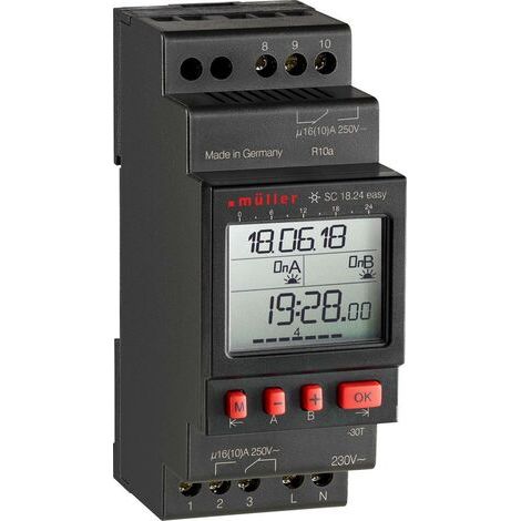 Müller SC 18.24 easy NFC Hutschienen-Zeitschaltuhr digital 230V 16 A/250V S733771 (1/5)