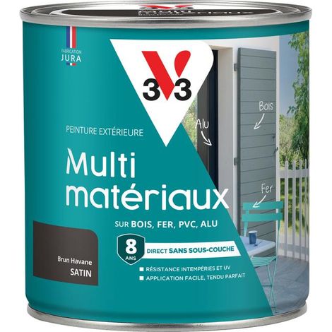 Peinture extérieure Multi-matériaux V33 Brun havane Satin 0,5L