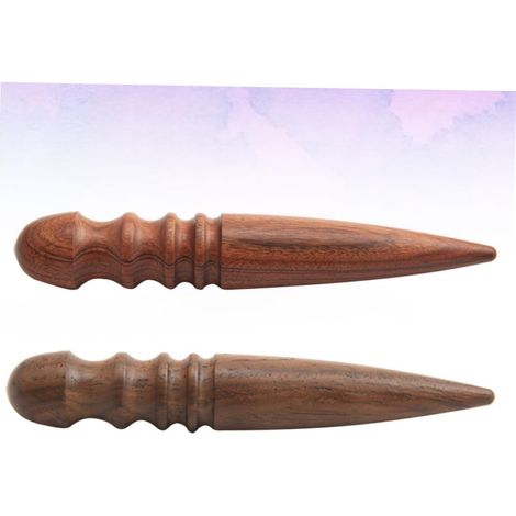 Lot de 2 polissoirs en bois de santal à tête rouge pour le travail du cuir (1/3)