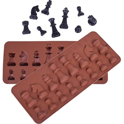 Silikonform für Schokolade, Eis, Fondant, Schachfiguren (1/3)