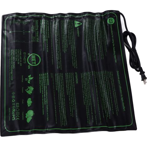 Tapis chauffant en silicone imperméable 50 x 50 cm pour semis et animaux de compagnie, prise américaine 110 V (1/5)